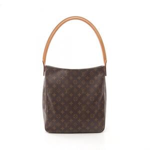 LOUIS VUITTON Brown Monogram Leather Looping GM Shoulder Bag